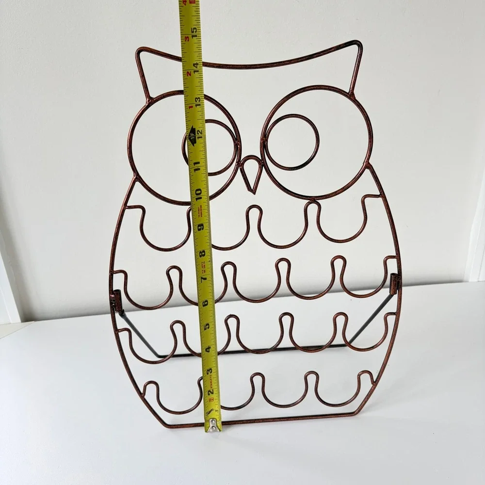 Set of 2 Copper Wire Owl Coffee Pod Holder Wall Decor Countertop Organizer